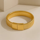 Pulseira Grossa com Textura Banhada em Ouro 18k