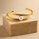 Bracelete com Pérola  Banhado em Ouro 18k