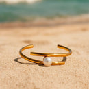 Bracelete com Pérola  Banhado em Ouro 18k