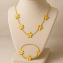 Colar e Pulseira Sol da Manhã Banhado em Ouro 18k