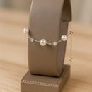 Pulseira Com Pérolas e Moissanite em Prata 925