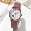 Student Quartz Watch Lovely Cat Bracelet Kids Watch Women Wristwatches Sport Silicone Watches Relógio Feminino Birthday Gift